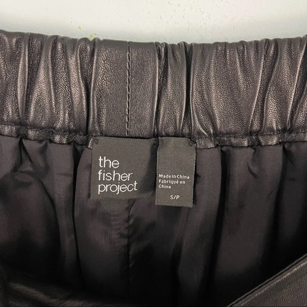 Eileen Fisher The Fisher Project 100% Lamb Leather Pleated Skirt - Picture 6 of 9